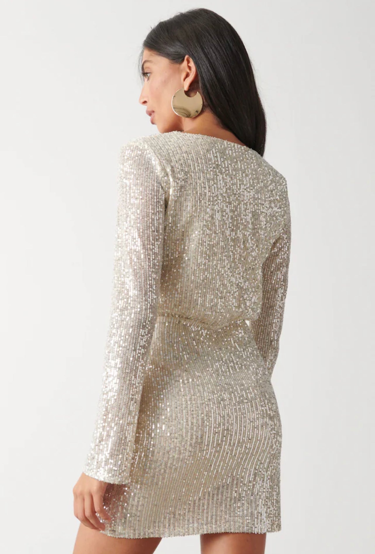 Dulcie Mini Wrap Sequin Dress - M - Kjoler