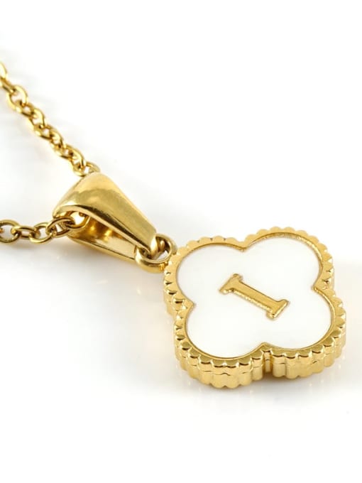 Four Leaf Letter Necklace - I - Tilbehør