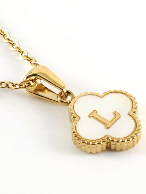 Four Leaf Letter Necklace - L - Tilbehør