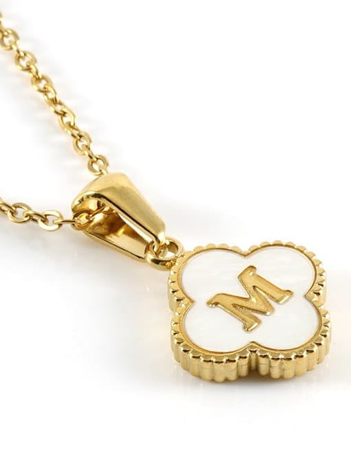Four Leaf Letter Necklace M Tilbehør