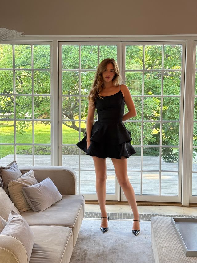 mini black dress sparkly Unforgettable Heat Open Strappy Back Glitter Mini Dress