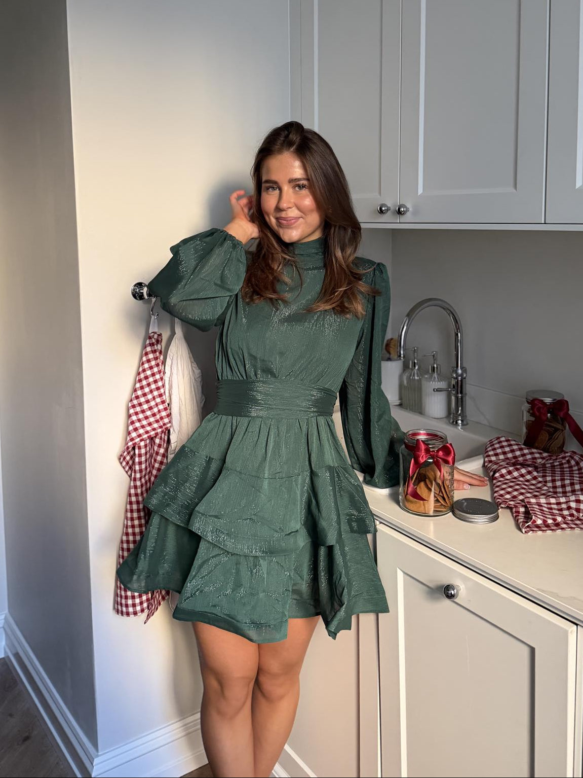 Kelly Minari Dress - Smaragd - Kjoler