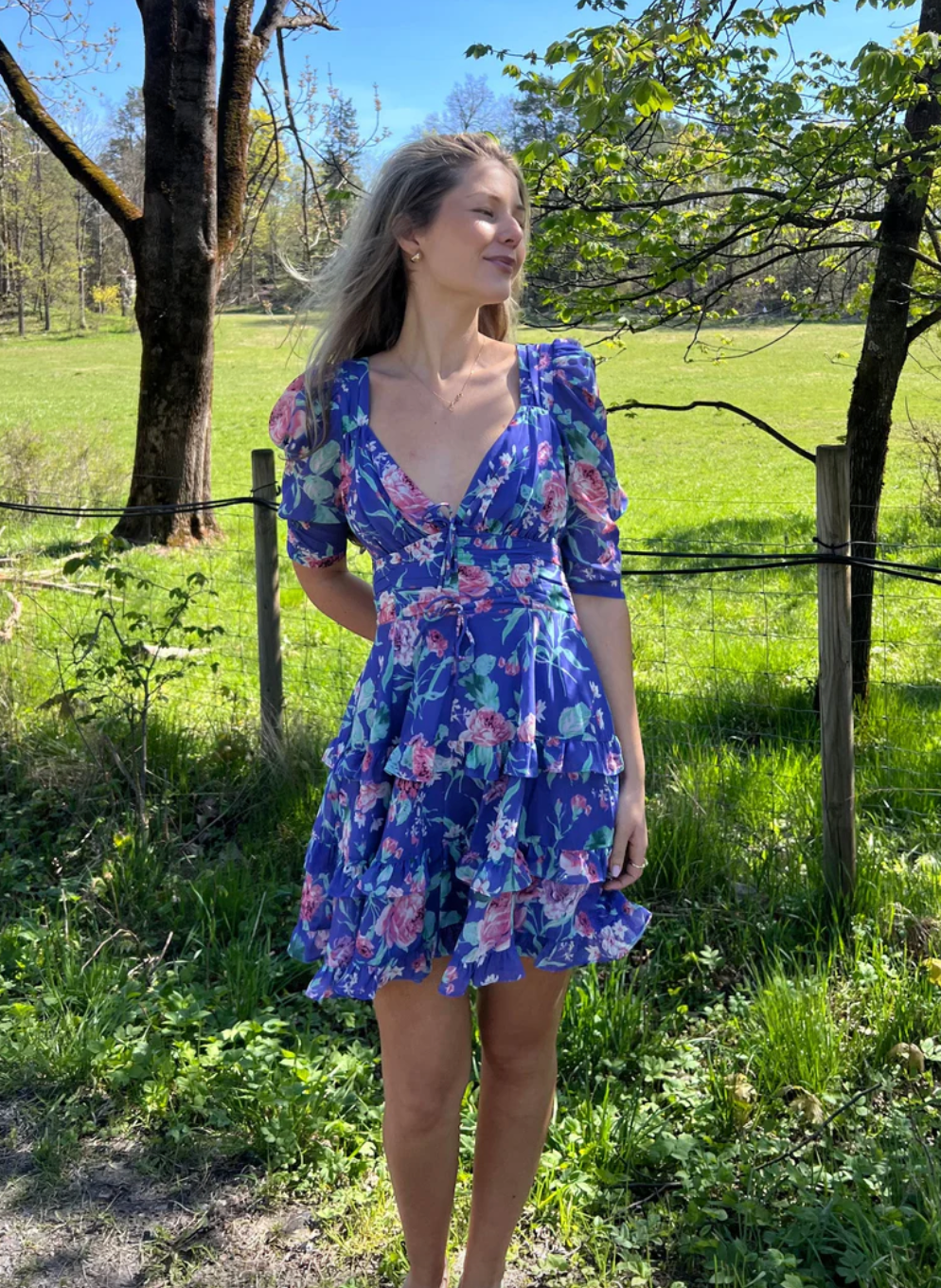 Isla Mini Dress - Violet Rosette