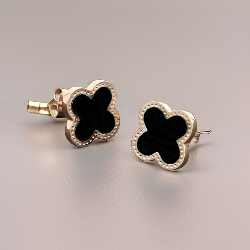 Eli Clover Earring Black - Tilbehør