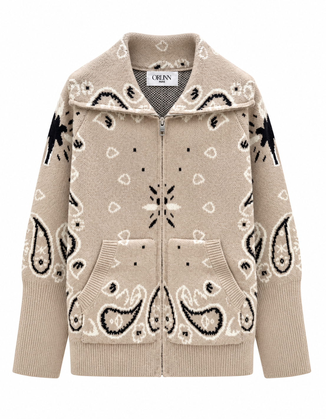 Paisley Jacket Zip - Beige