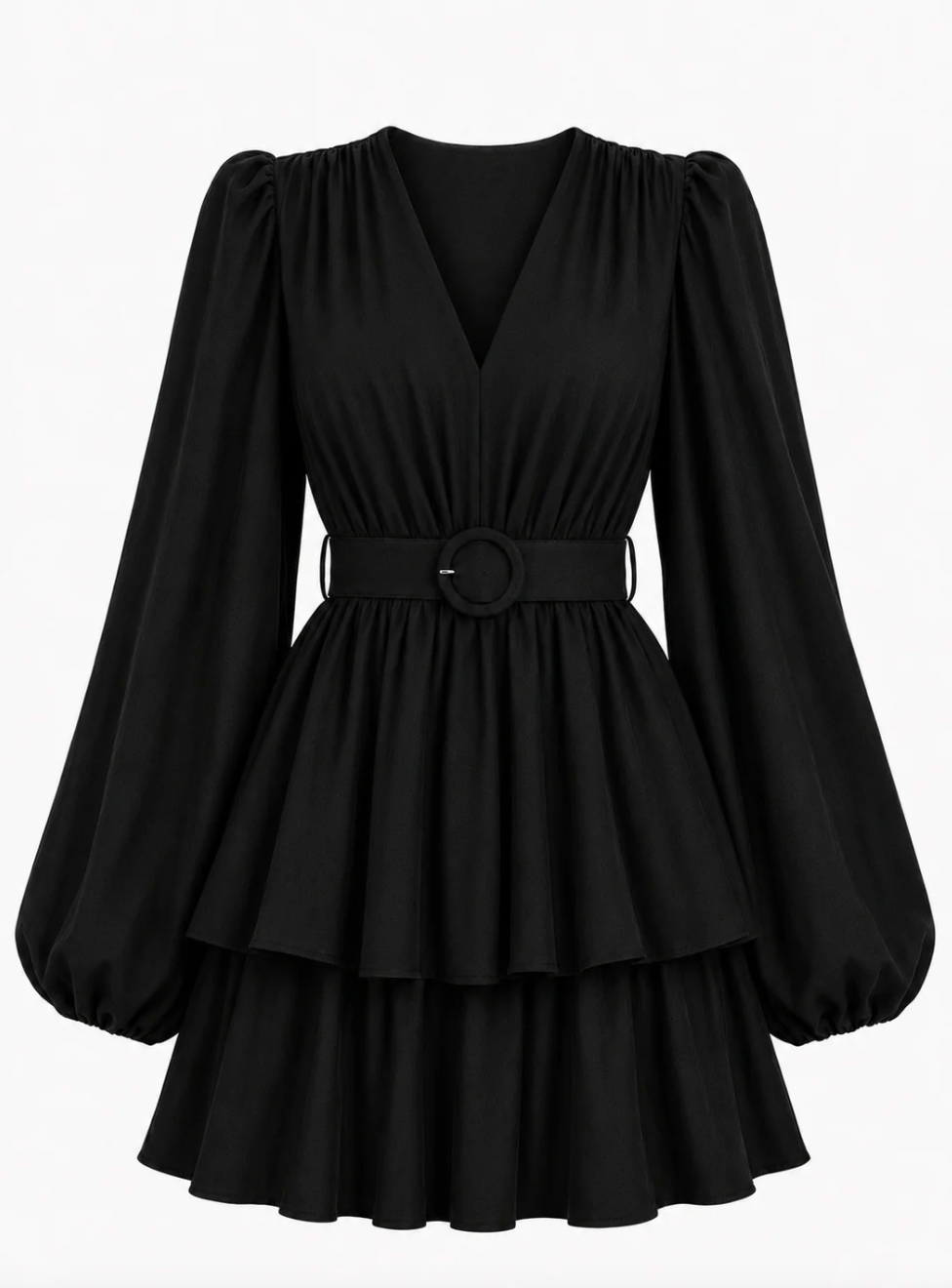 Abina Satin Dress - Black