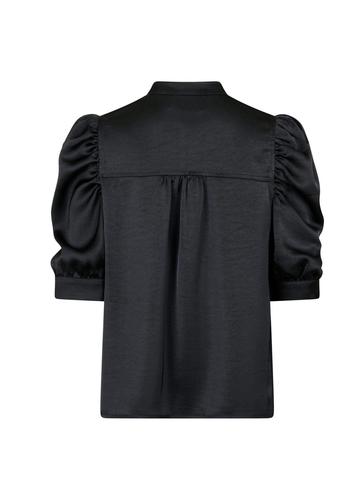 Roella Heavy Sateen Blouse - Black