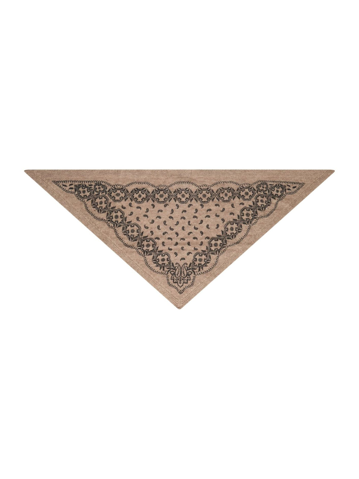 Ariya Paisley Knit Scarf - Beige Melange