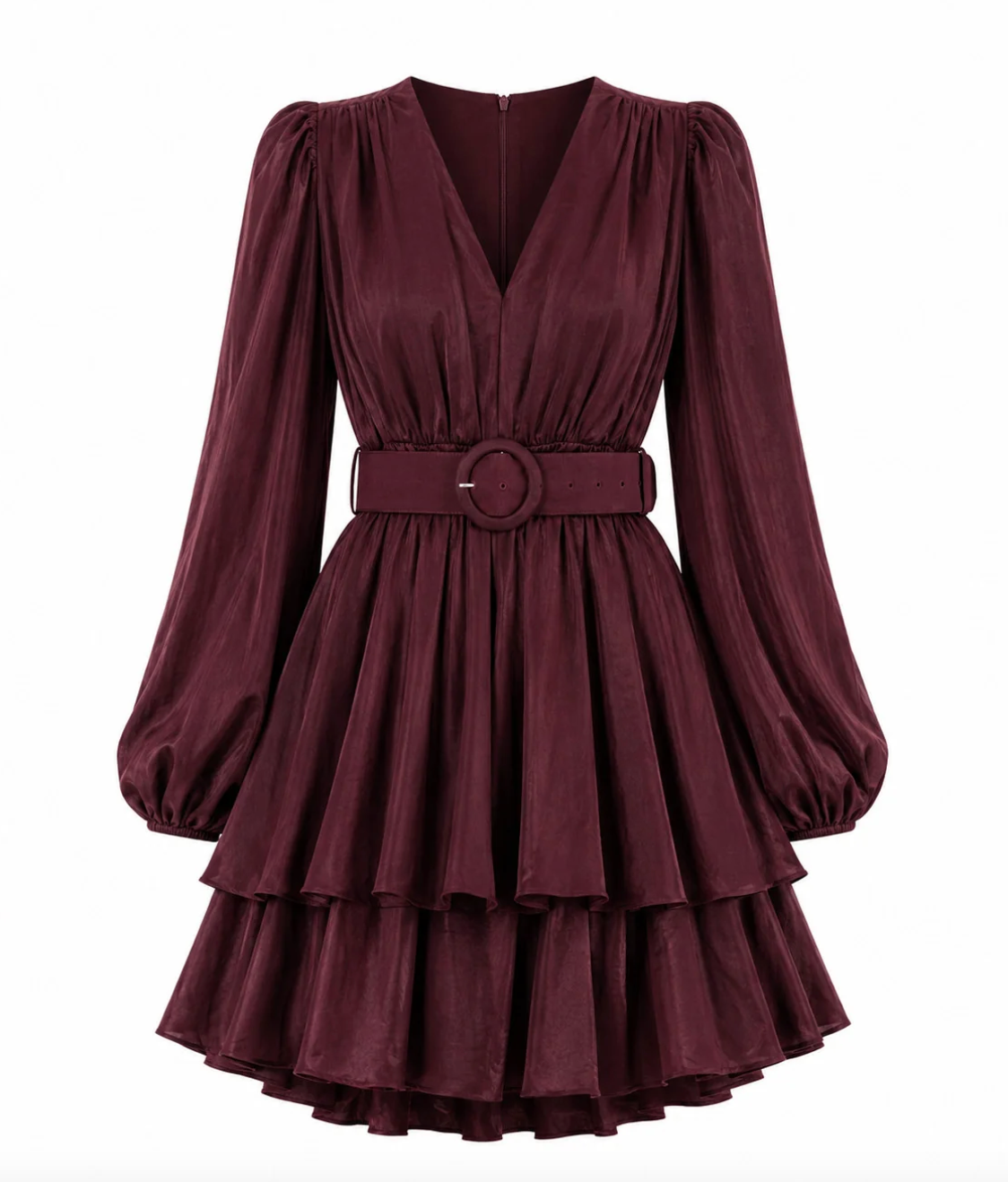 Abina Satin Dress - Bordeaux
