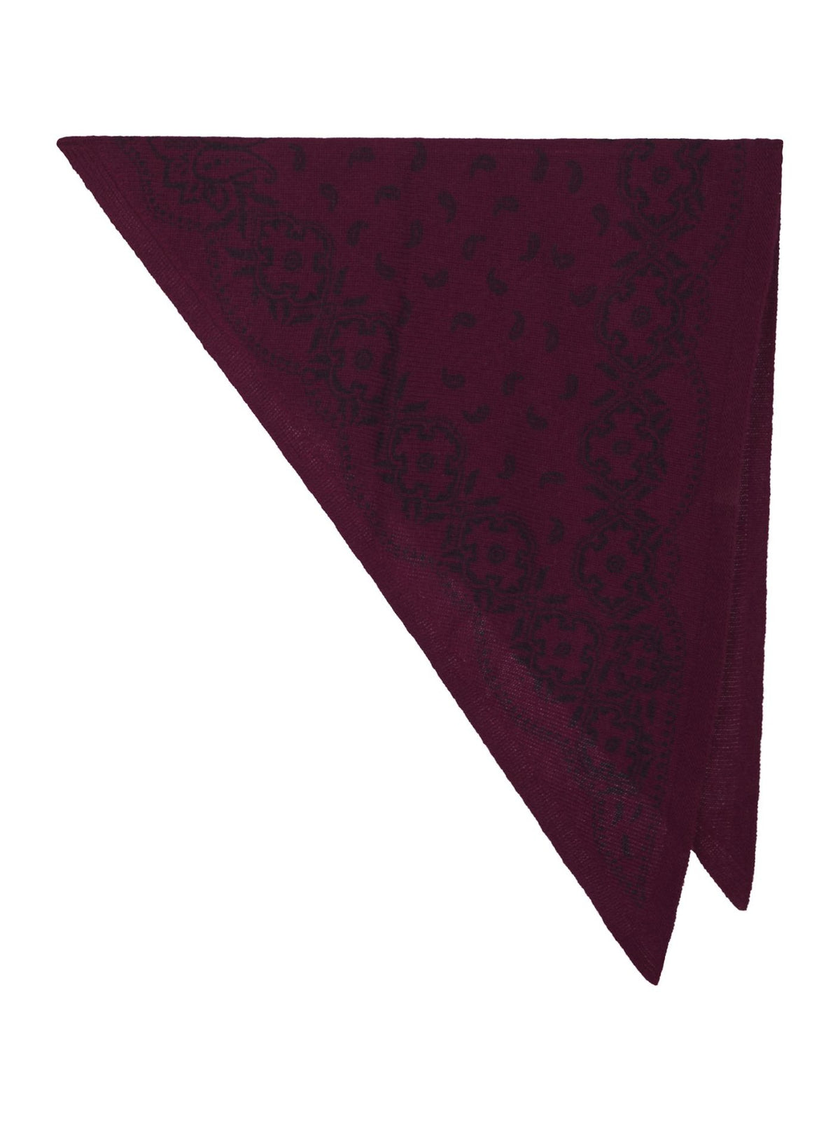 Lolana Paisley Knit Scarf - Wine