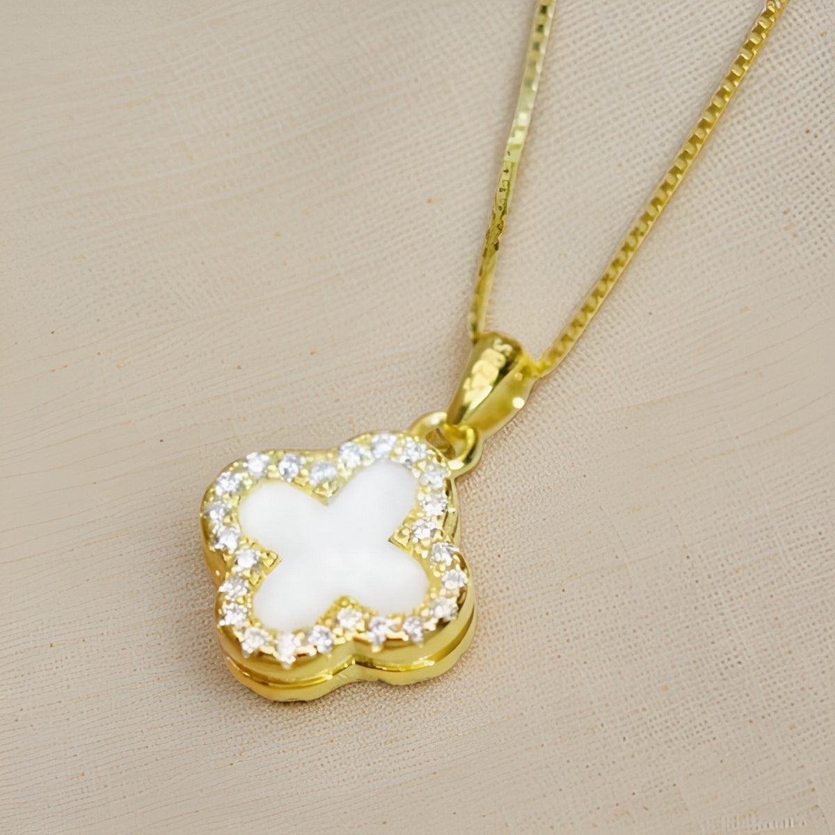 Four Leaf Double Necklace S.Steel
