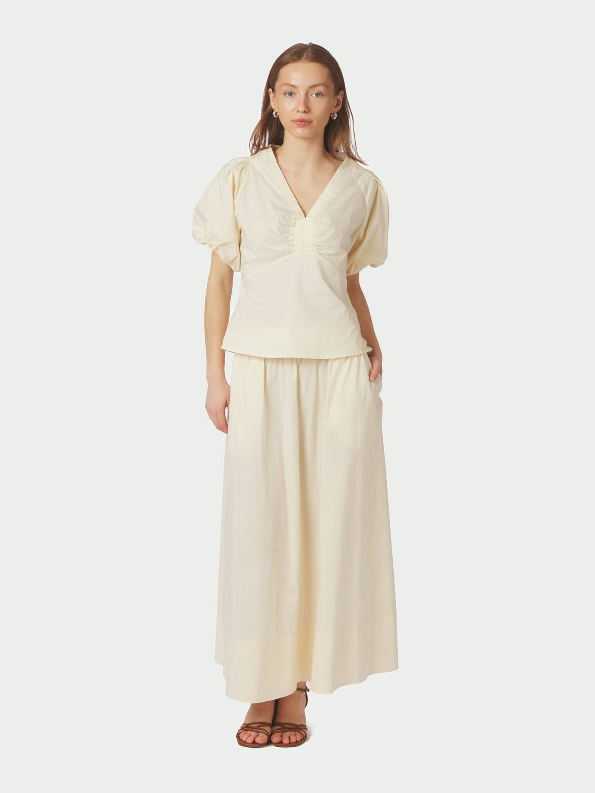 Yara Long Poplin Skirt