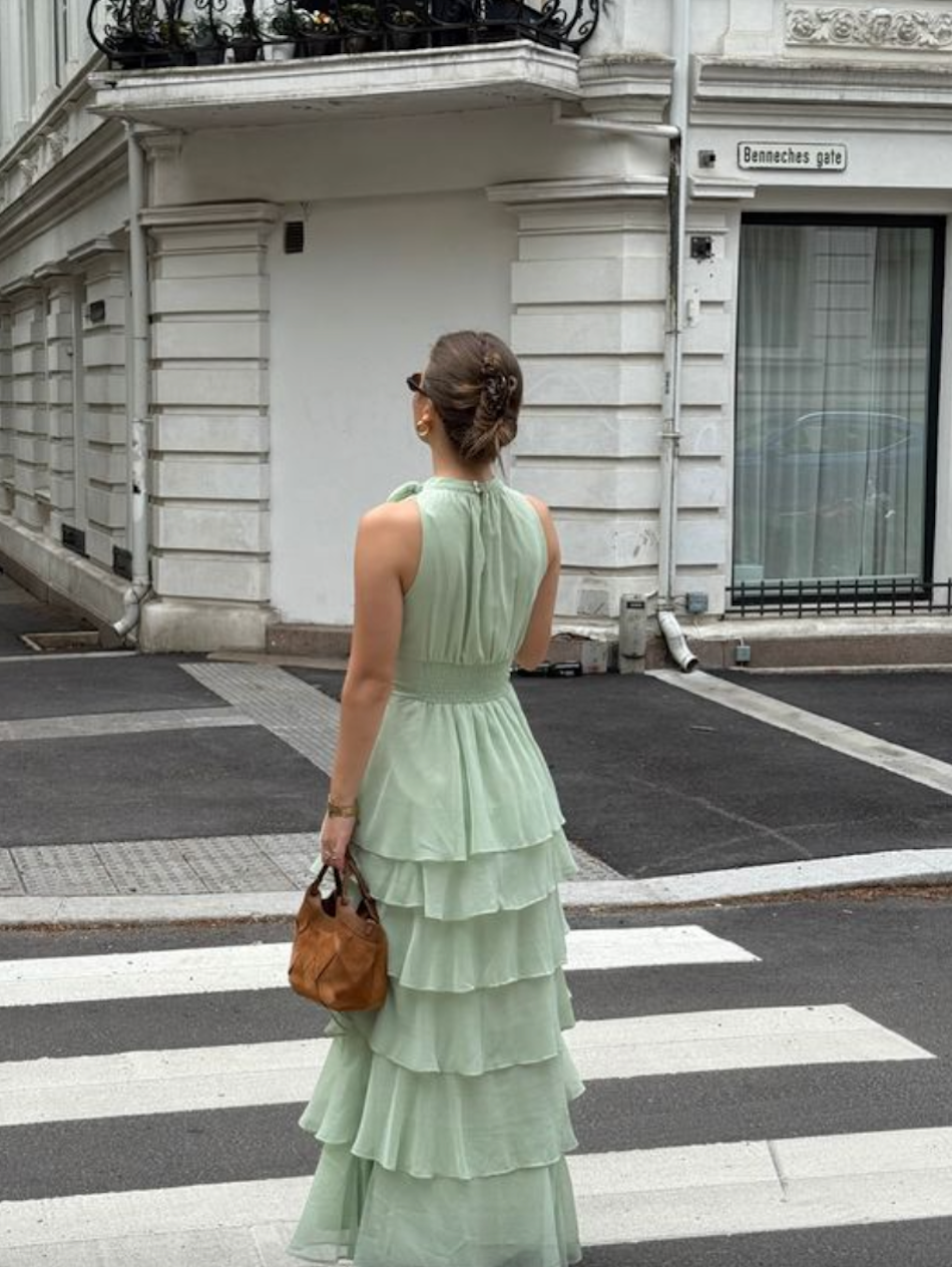 Marli Solid Chiffon Dress
