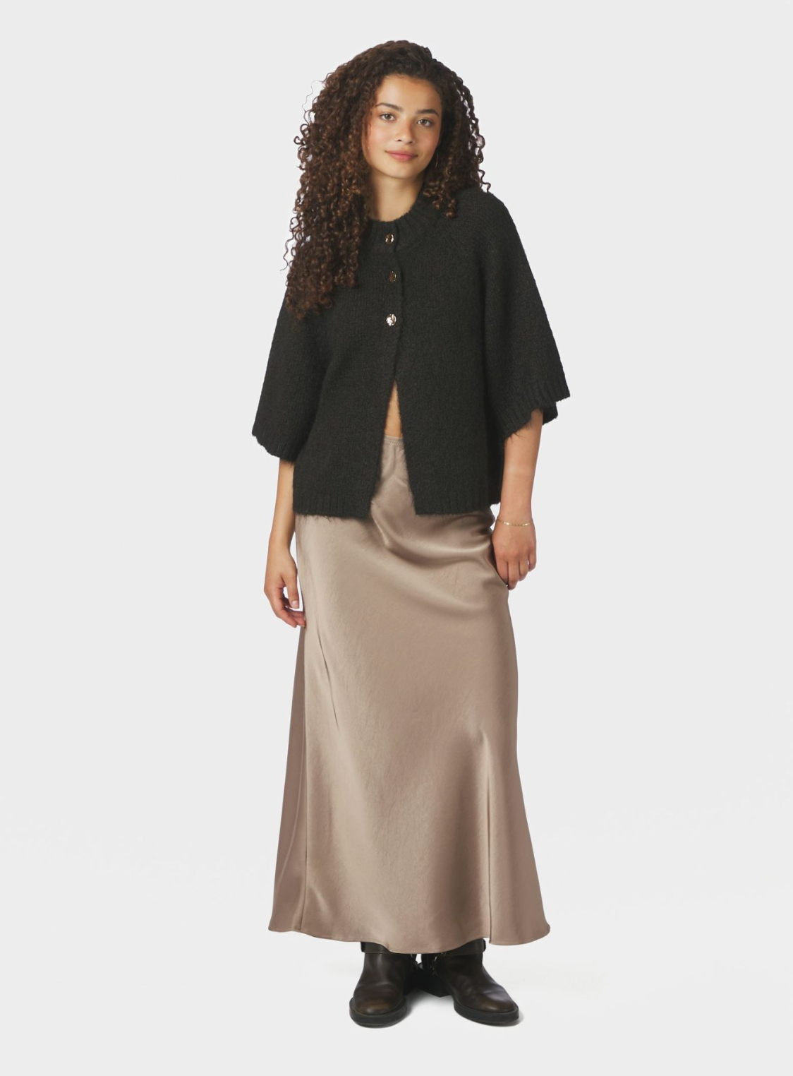 Benuta Fluffy Knit Cardigan - Dark Brown