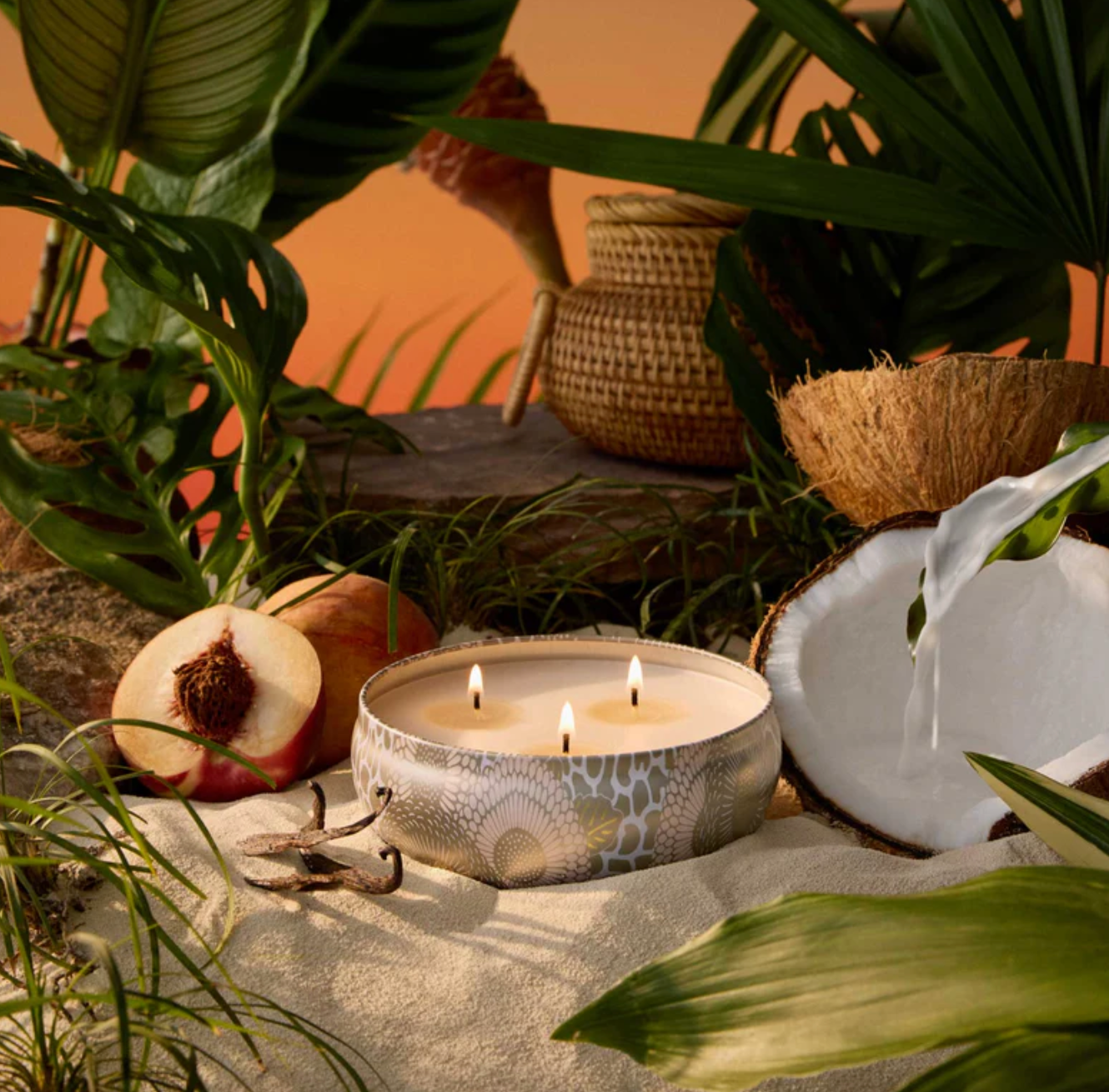 3-Wick Tin Candle 340g - Tahitian Coconut Vanilla - Tilbehør