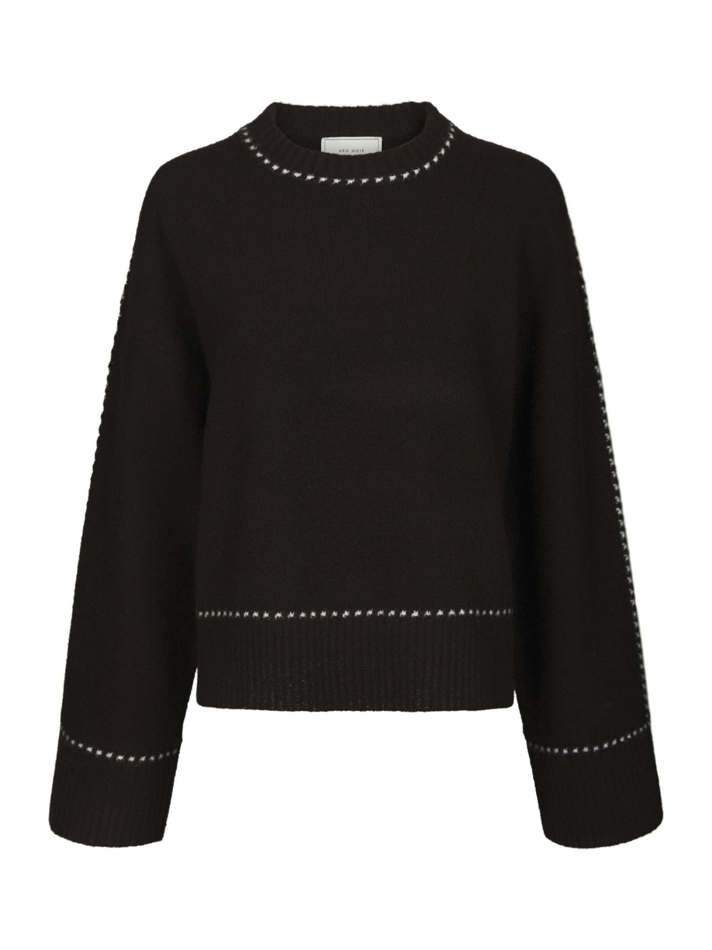 Roeme Knit Stitch Blouse - Brown Melange