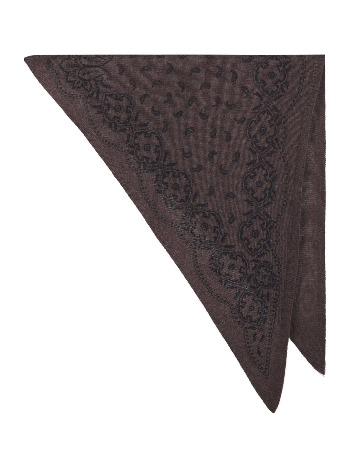 Lolana Paisley Knit Scarf - Brown Melange