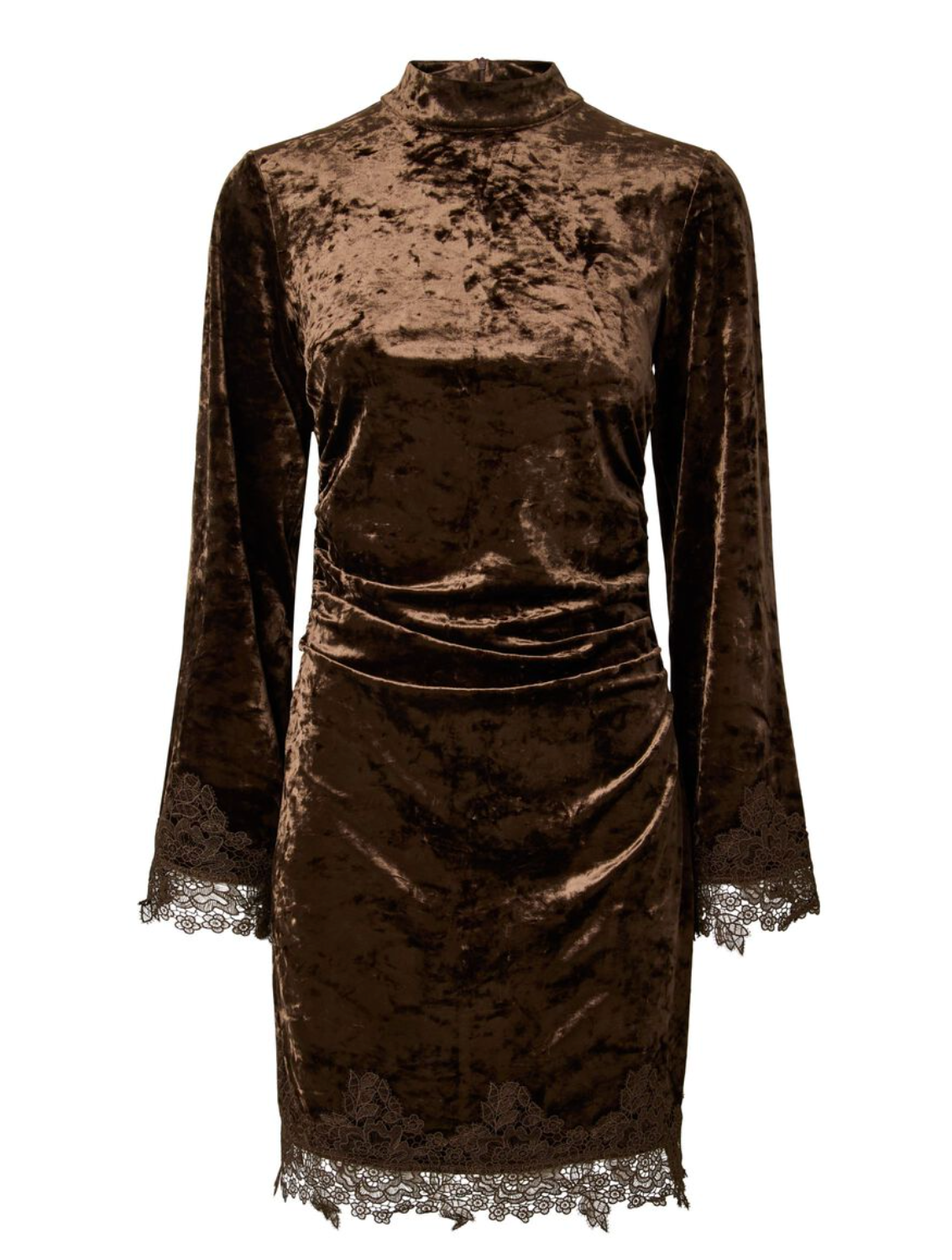 Yasvellia LS Short Lace Dress - Coffee Bean