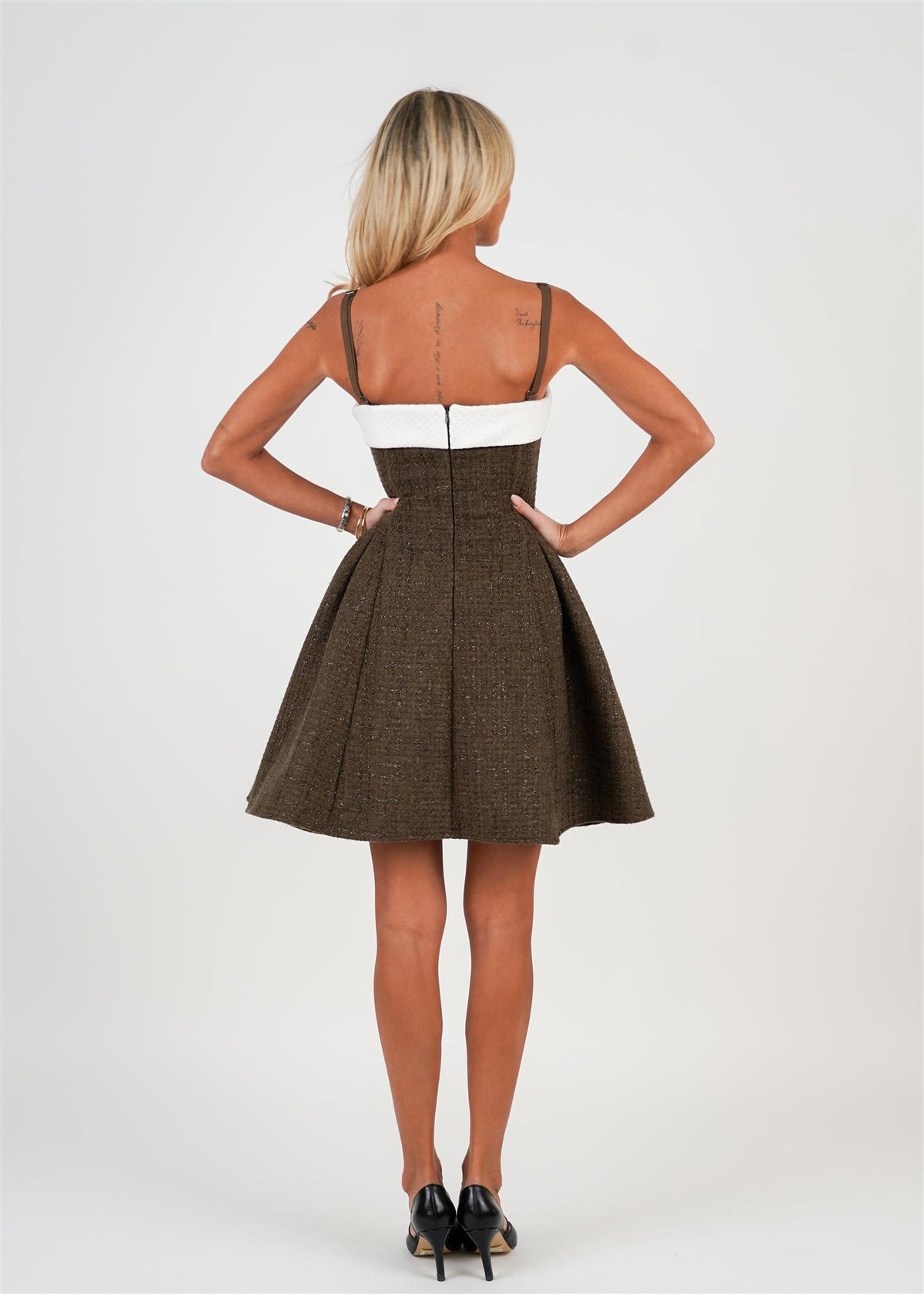 Hennie Short Dress - Brown