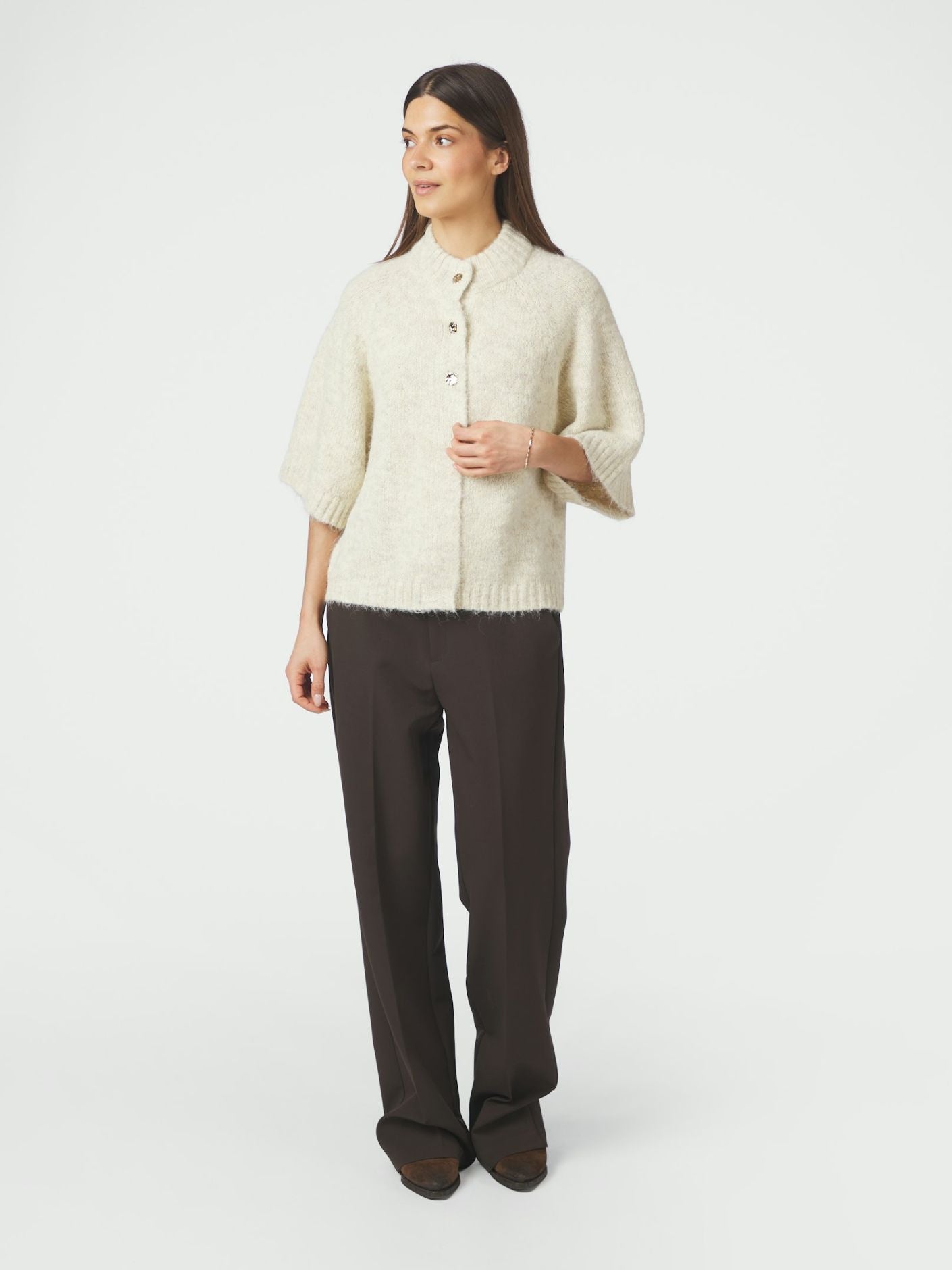 Benuta Fluffy Knit Cardigan - Ivory