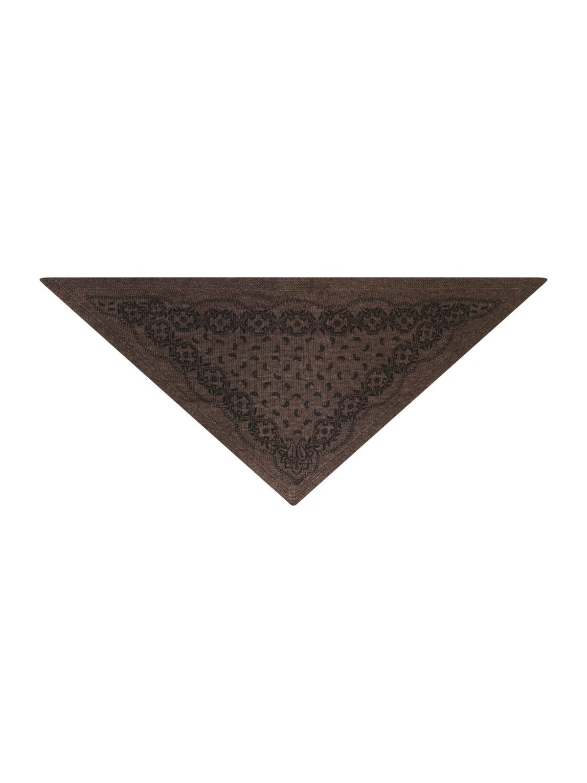 Ariya Paisley Knit Scarf - Brown Melange