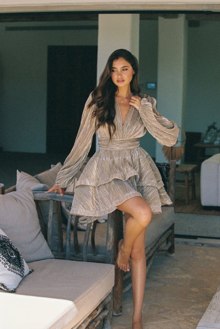 Naia Bedouine Dress - Grain Bronz Splash - Kjoler