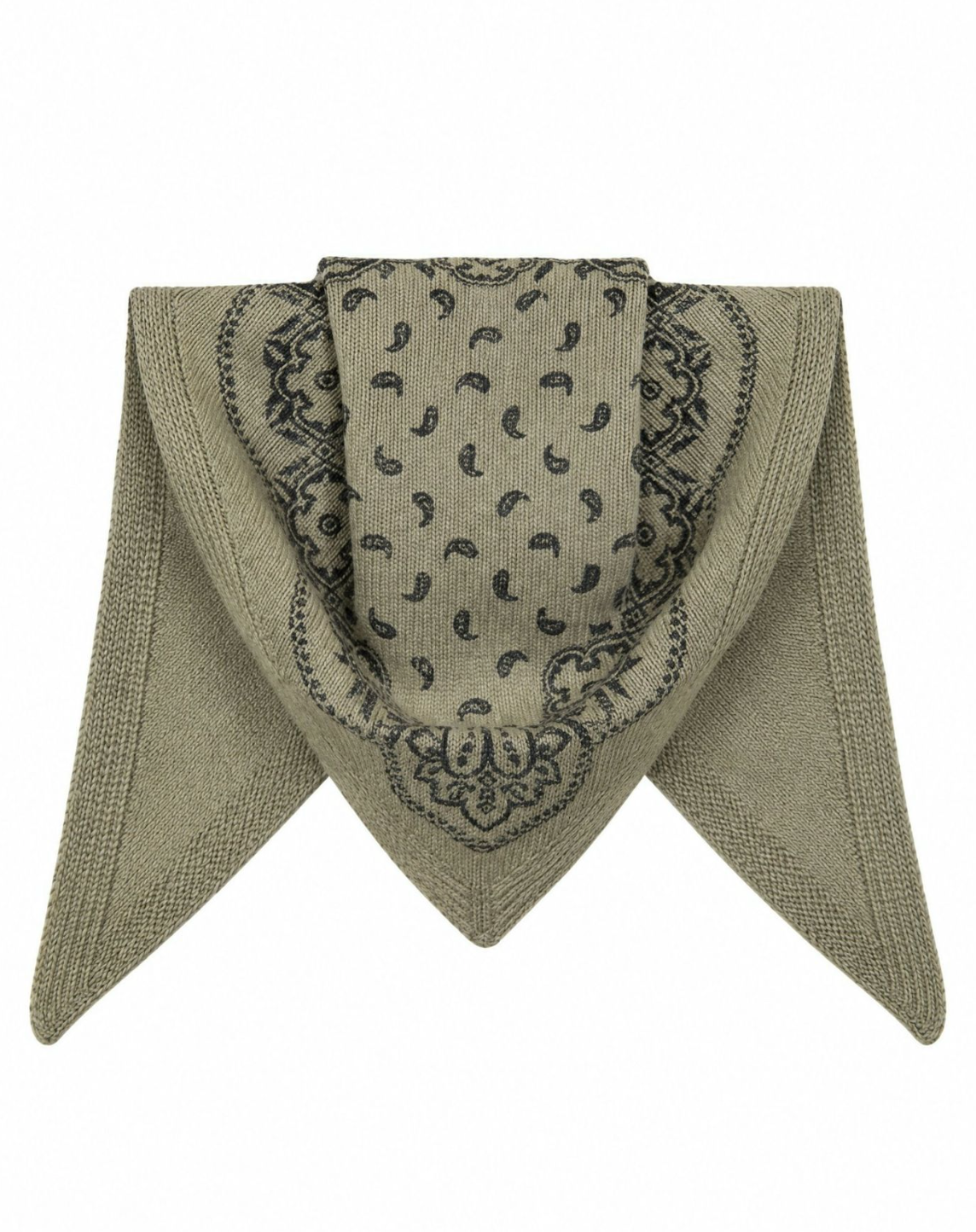 Ariya Paisley Knit Scarf - Army
