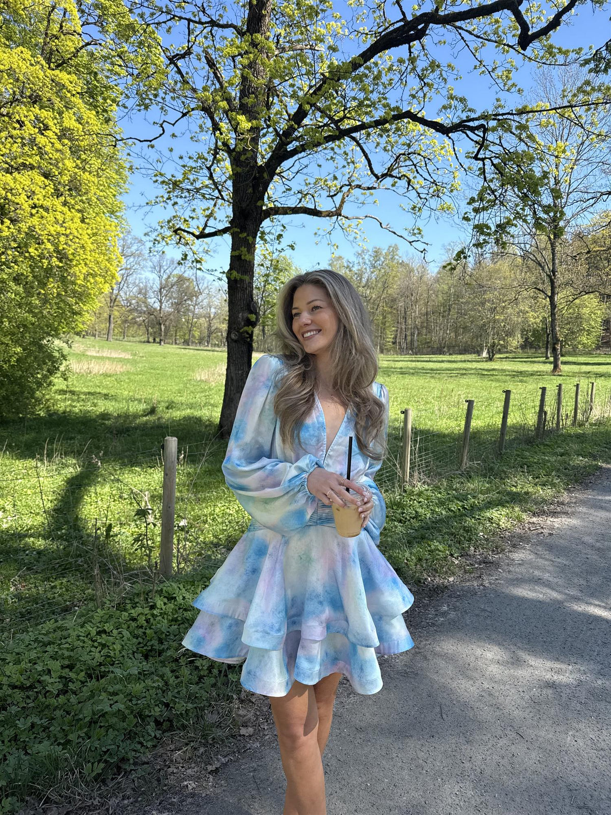 Amira Bedouine Dress - Azure Splash