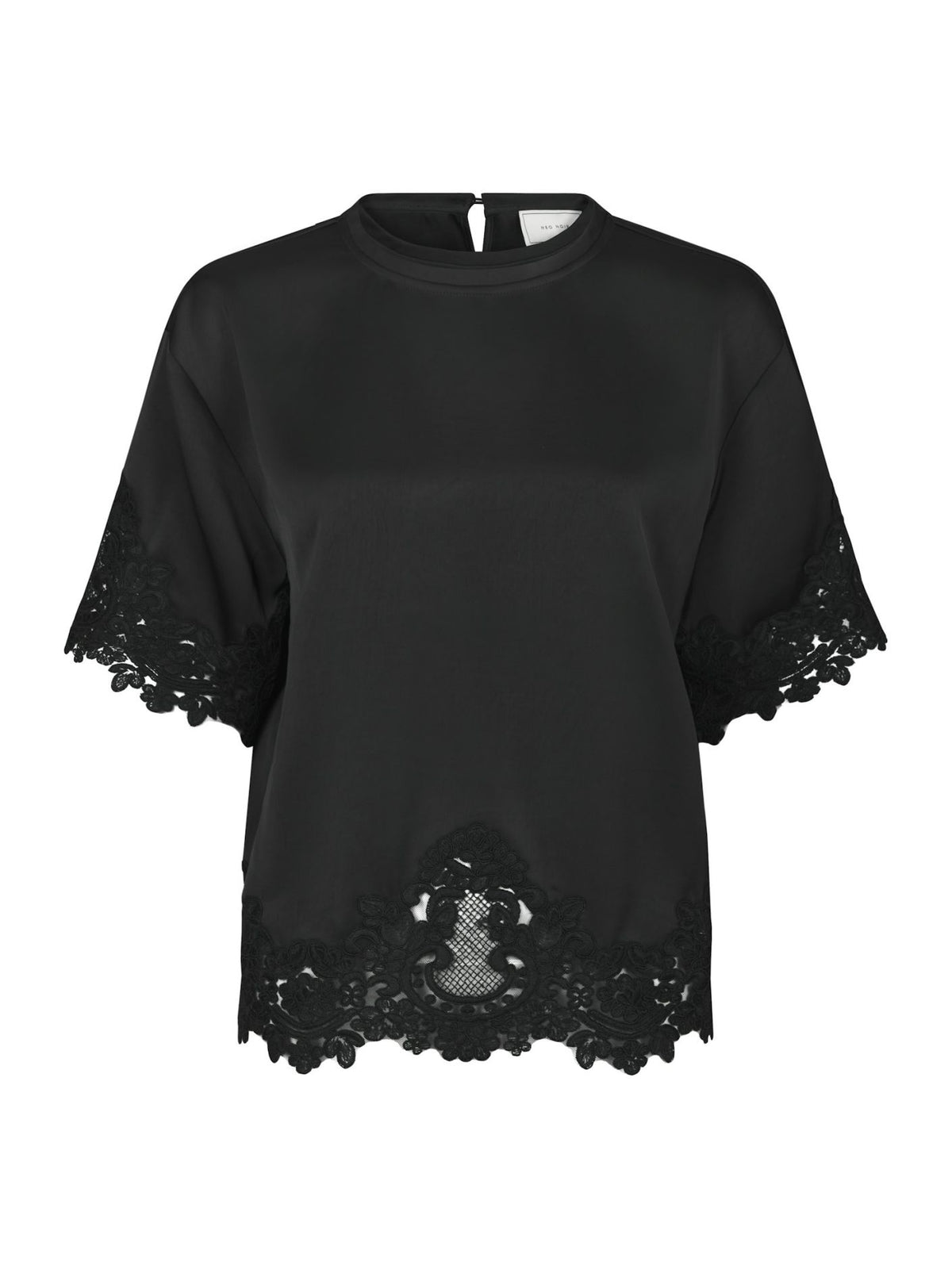 Elle Heavy Sateen Lace Top