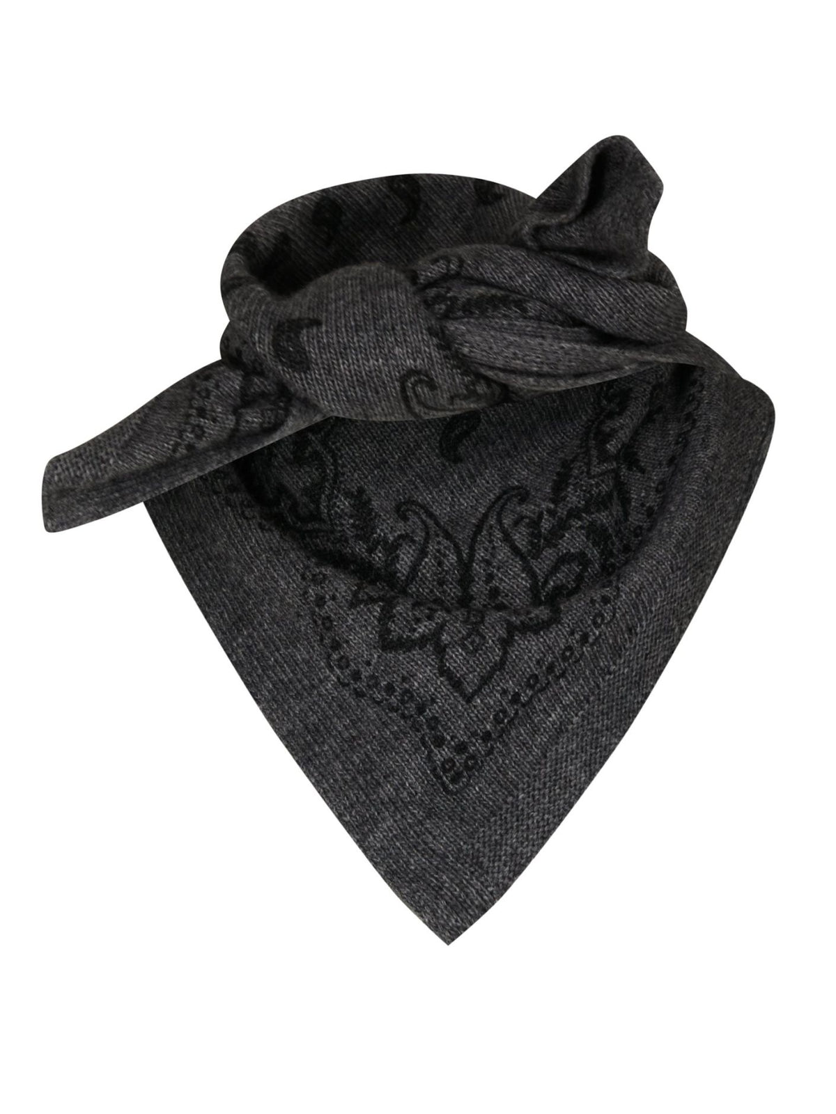 Adelina Paisley Knit Scarf -  Antracit Melange