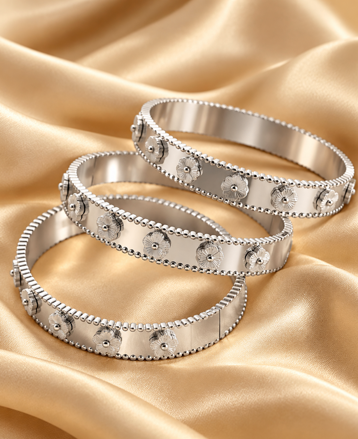 Flower Bangle Bracelet