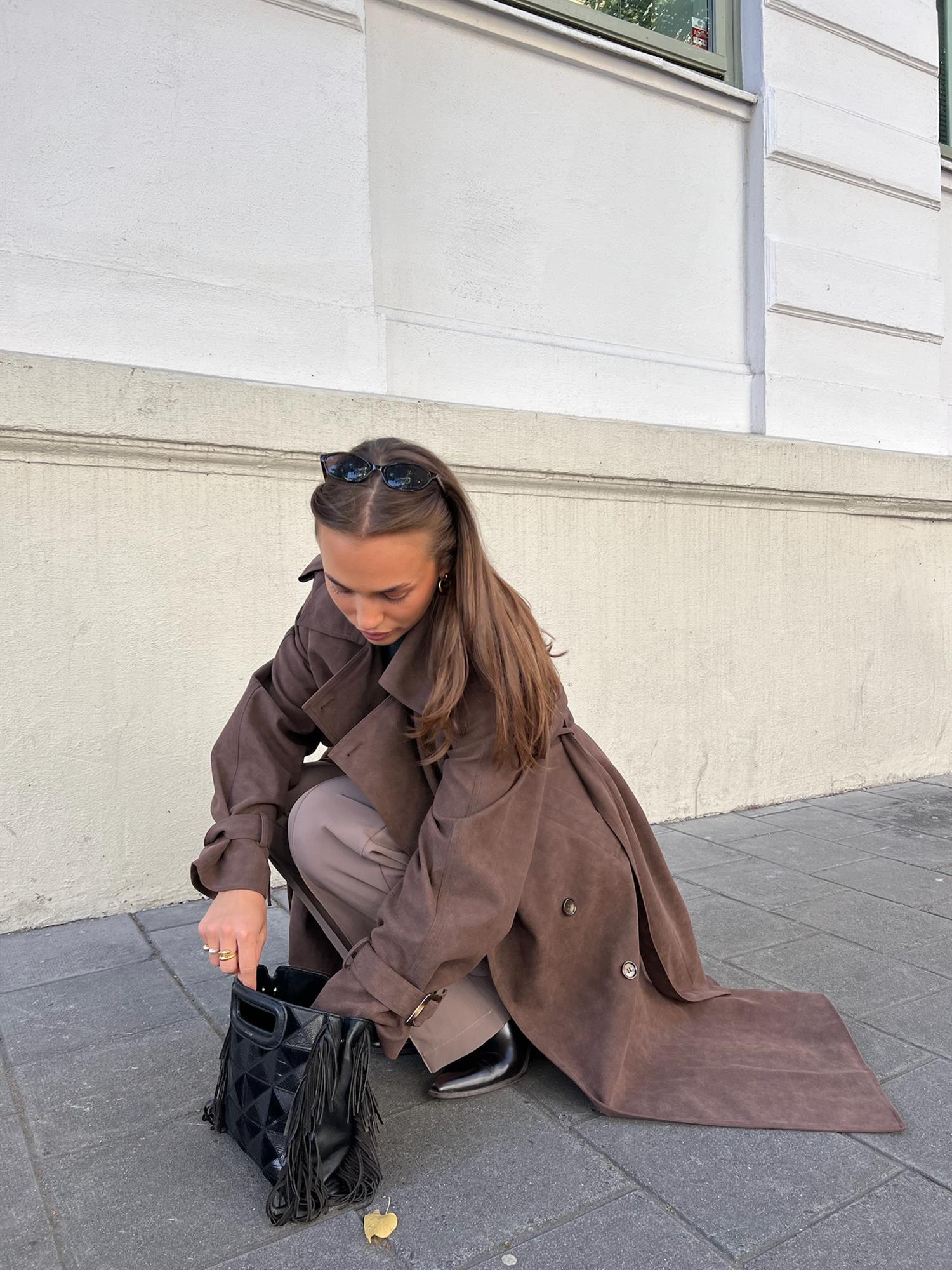 Caia Suede PU Coat