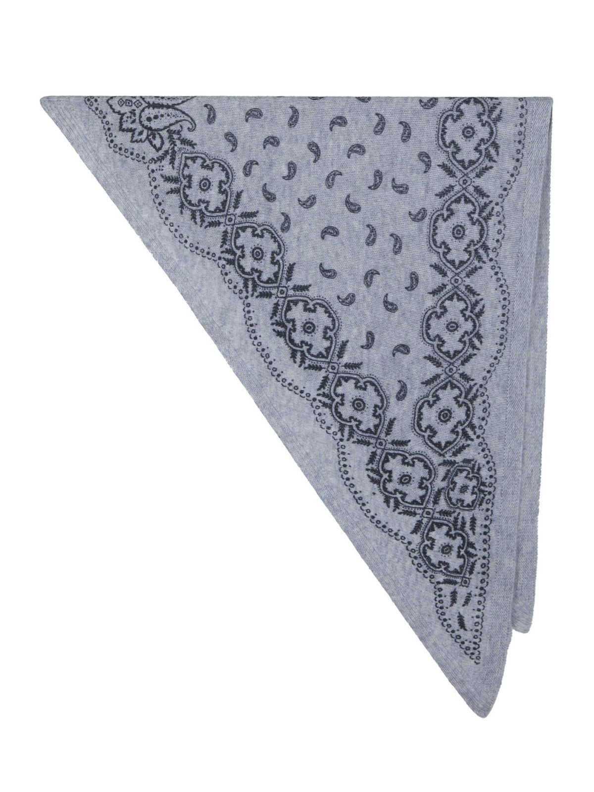 Lolana Paisley Knit Scarf - Grey melange