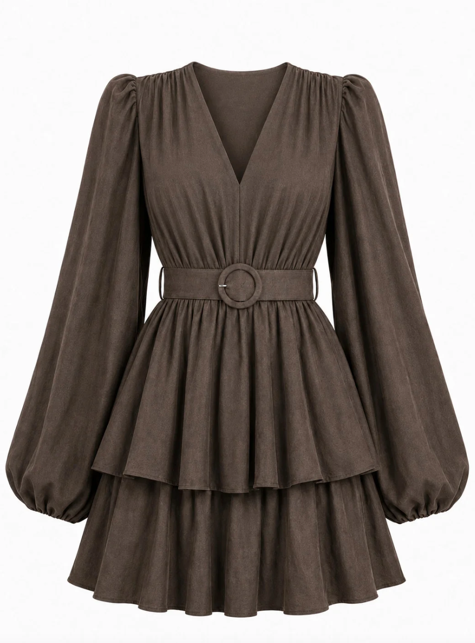 Abina Satin Dress - Coffee Brown
