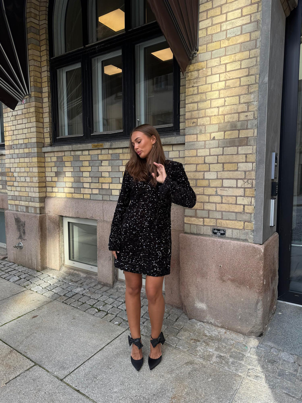 Cayla Esme Mini Dress - Grain Onyx