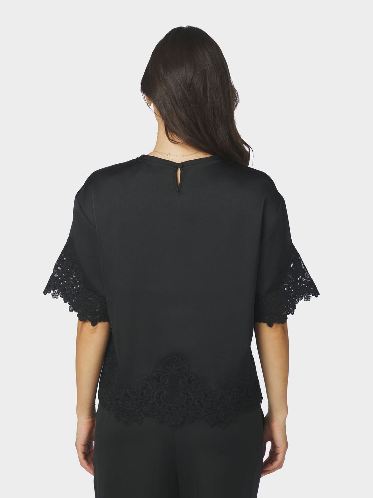 Elle Heavy Sateen Lace Top