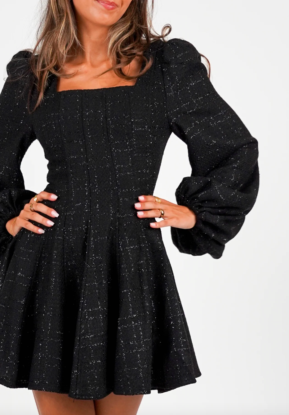 Sophie Tweed Dress - Black