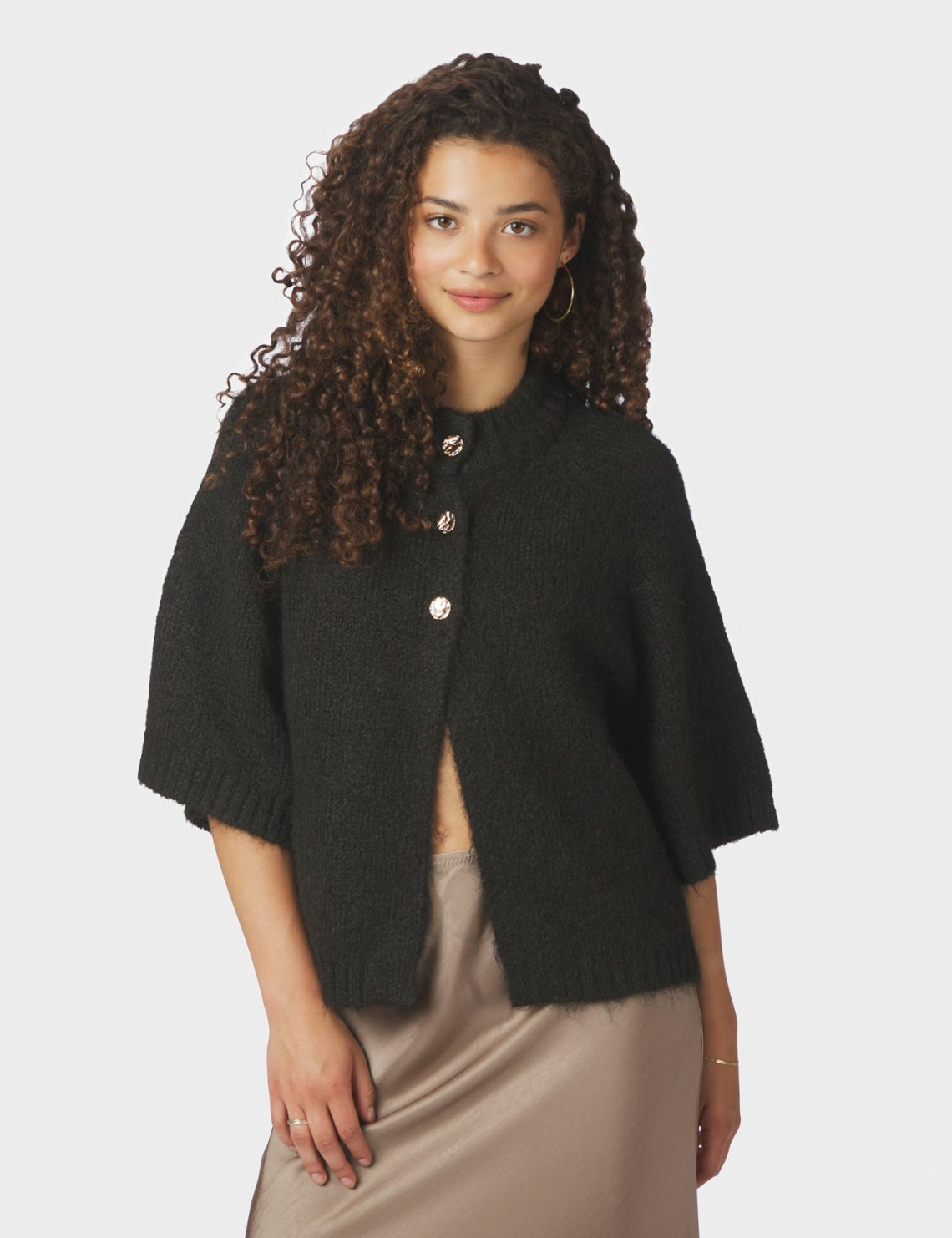 Benuta Fluffy Knit Cardigan - Dark Brown