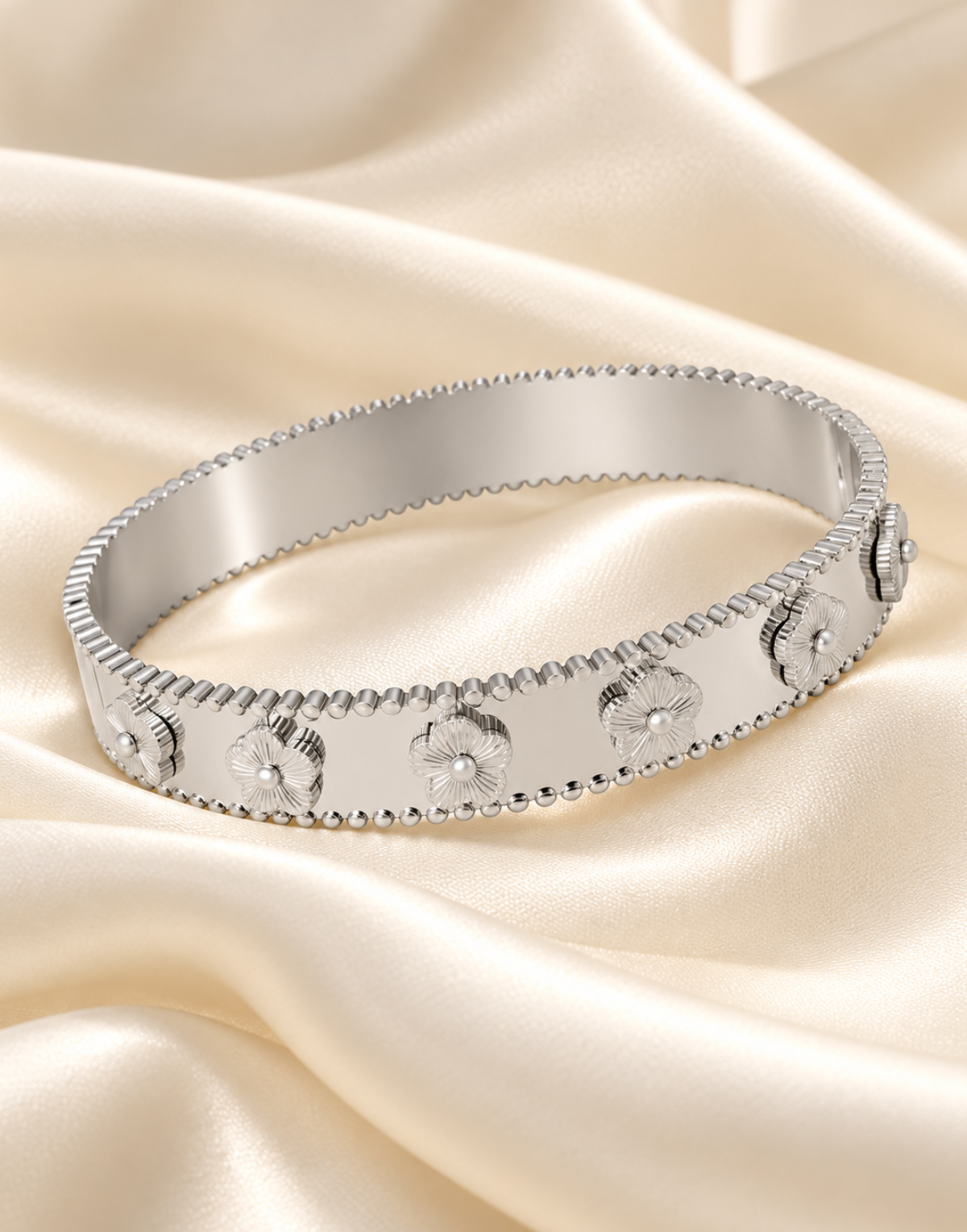 Flower Bangle Bracelet