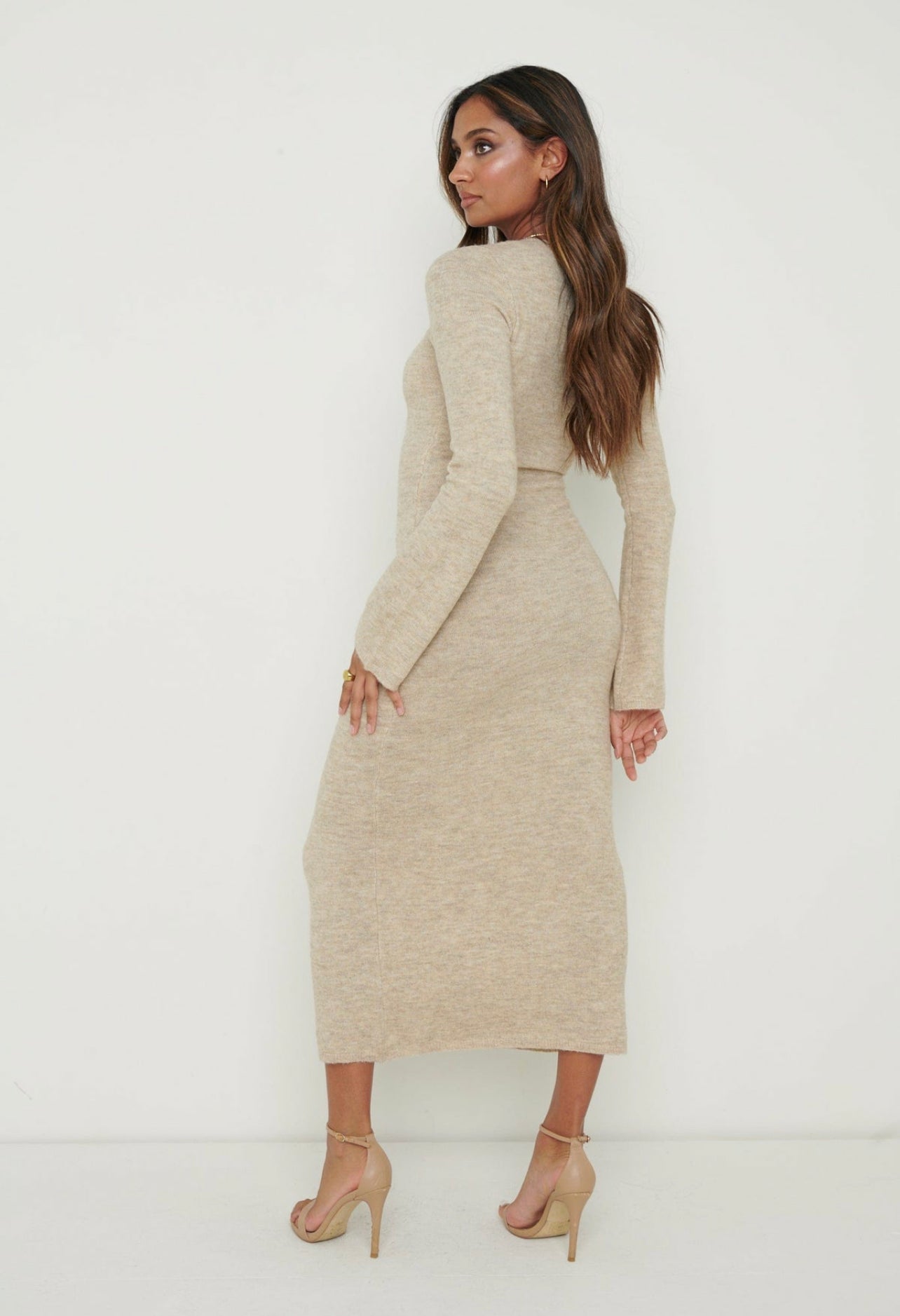 Clara Scoop Neck Knit Dress - Kjoler