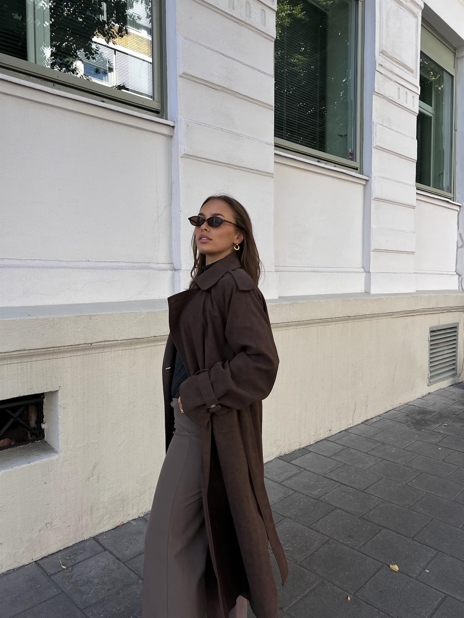Caia Suede PU Coat