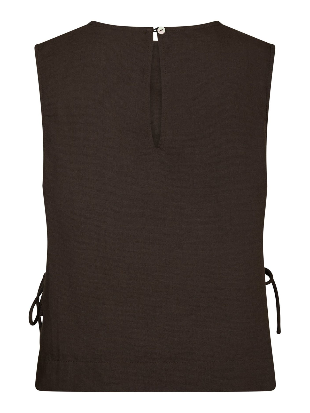 Svetlana Linen Top - Brun