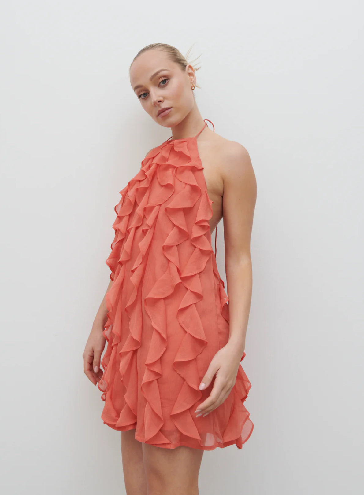 Kelsey Ruffle Mini Dress - Kjoler