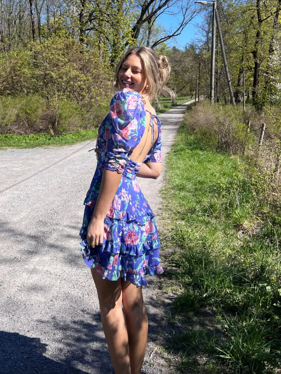 Isla Mini Dress - Violet Rosette