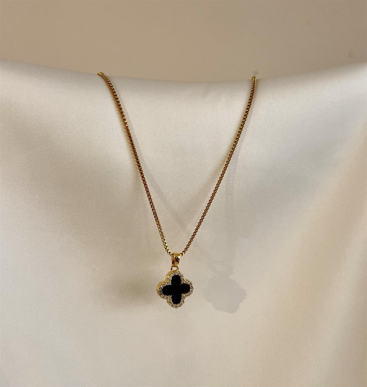 Four Leaf Double Necklace S.Steel