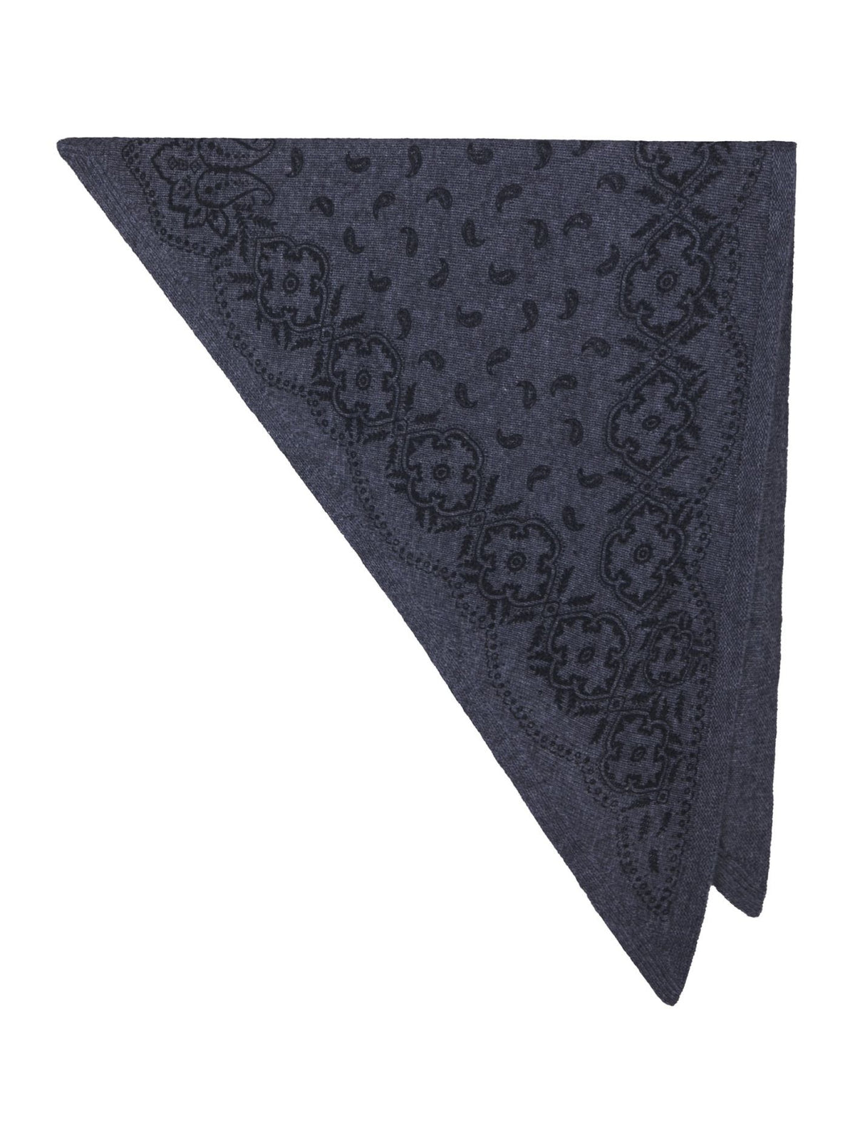 Lolana Paisley Knit Scarf - Antracit Melange