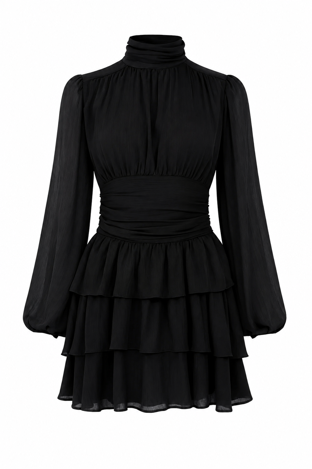 Milla Mini Ruffle Dress - Regal Onyx
