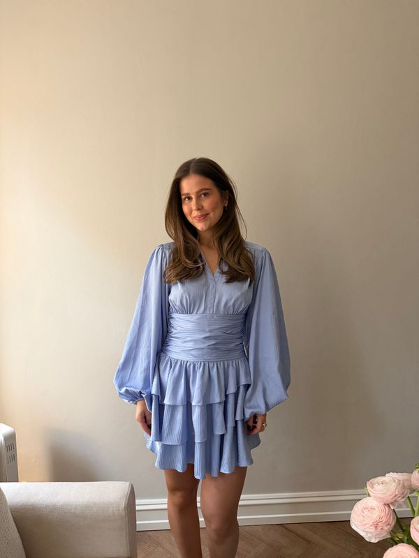 Nadine Belted Ruffle Dress - Neptune Waves