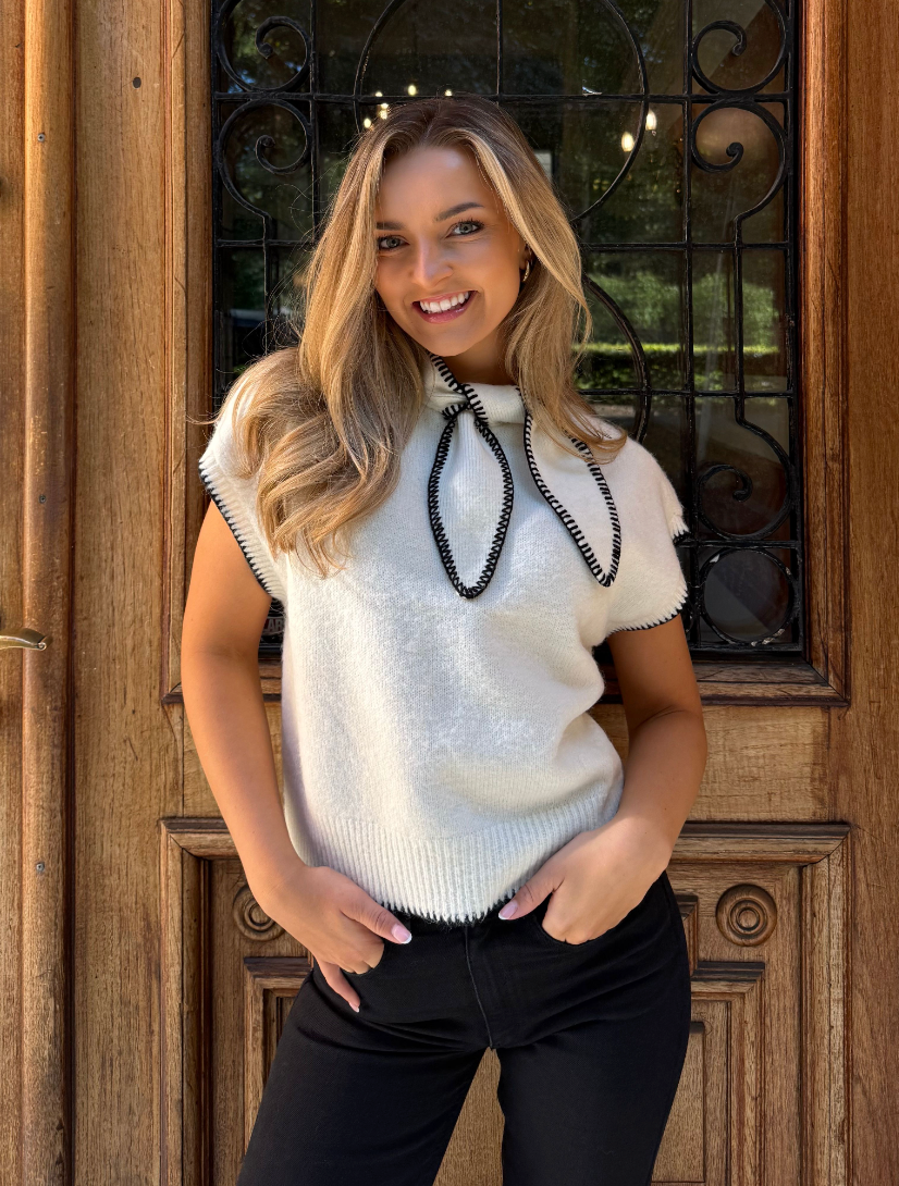 Yastelo SS Scarf Knit Top