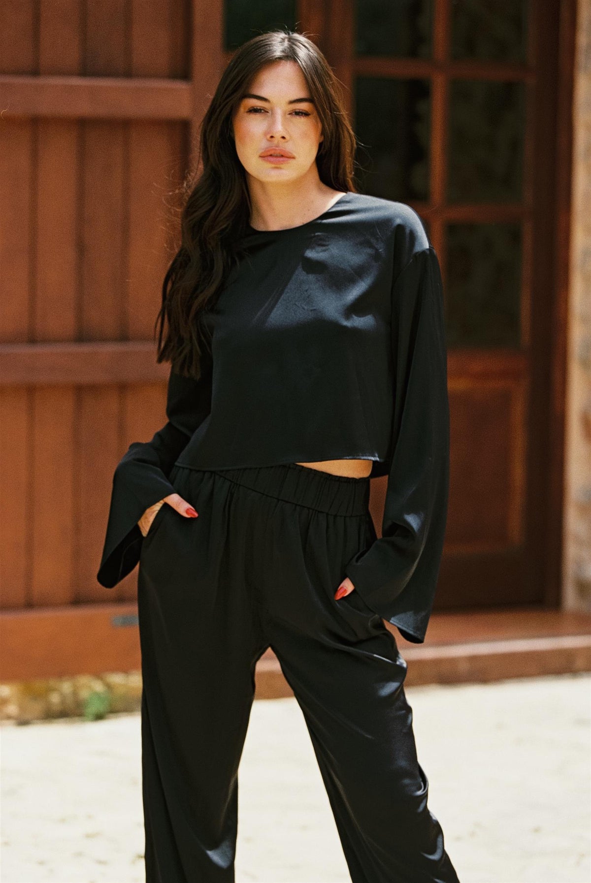 Dina Satin Turnt Blouse